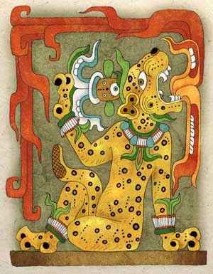 Jaguar on Jaguar Cultura Maya